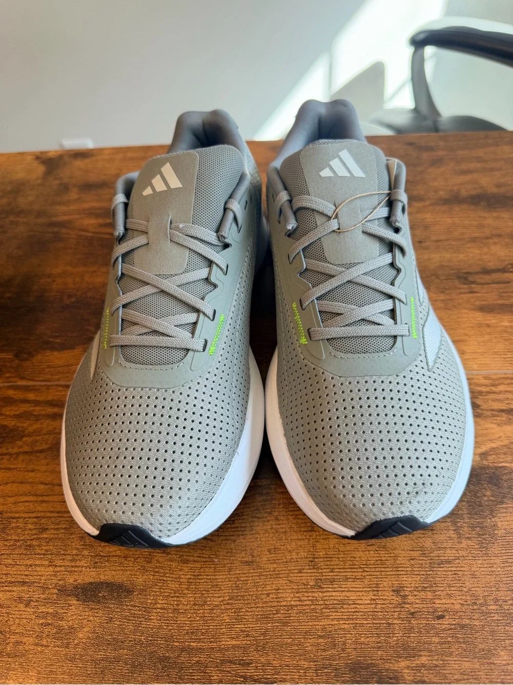 adidas Gray Athletic Sneakers with White Stripes